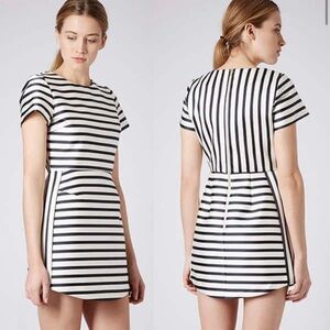 Topshop classic black & white striped dress, size 10